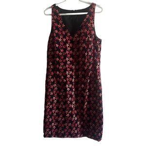 J. Crew Black and Red Star Pattern Dress